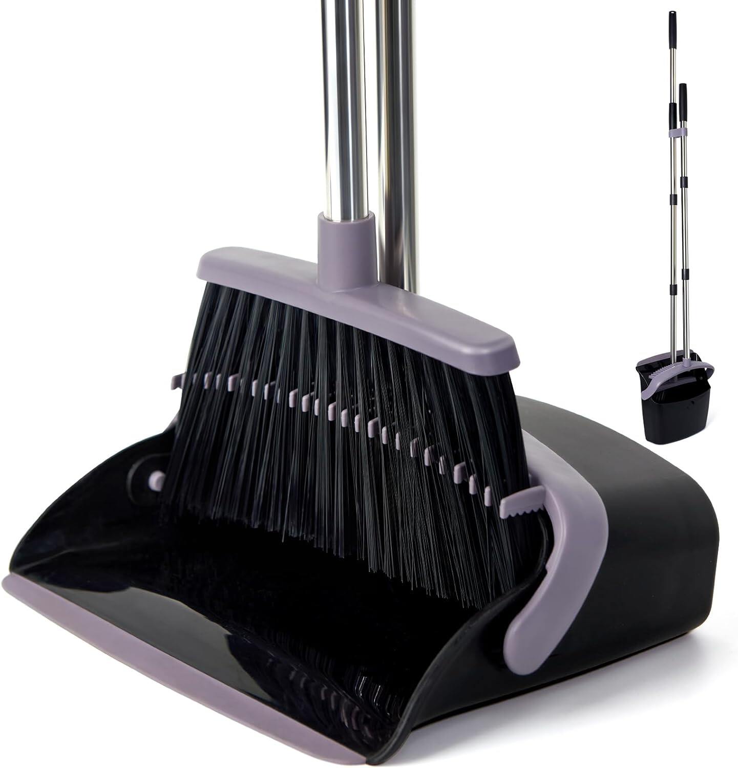 Broom and Dustpan Set with Long Handle
