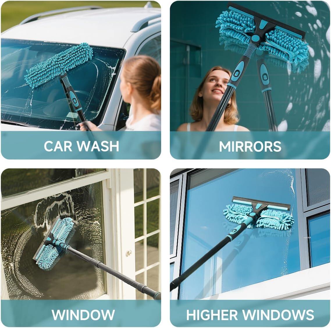 Professional 2-in-1 Window Squeegee Cleaner Tool