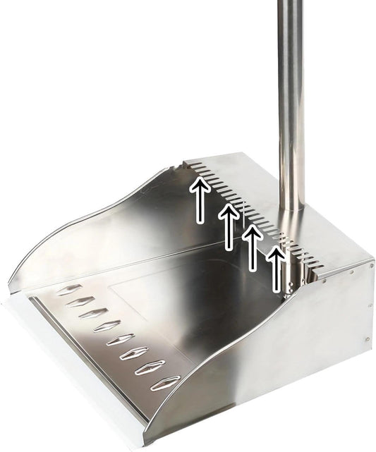 Metal Dustpan with Broom Set