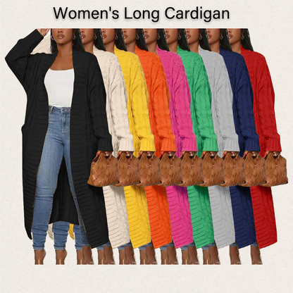 Women's Long Cardigan 2026 Oversized Coat Long Sleeve Open Cardigan Knitted Extra
