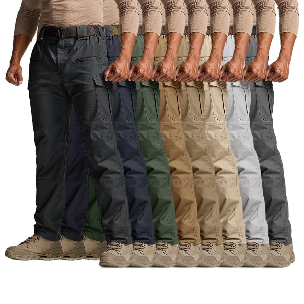 Men's Flex Stretch Tactical Pants, Water Resistant Ripstop Cargo Pants