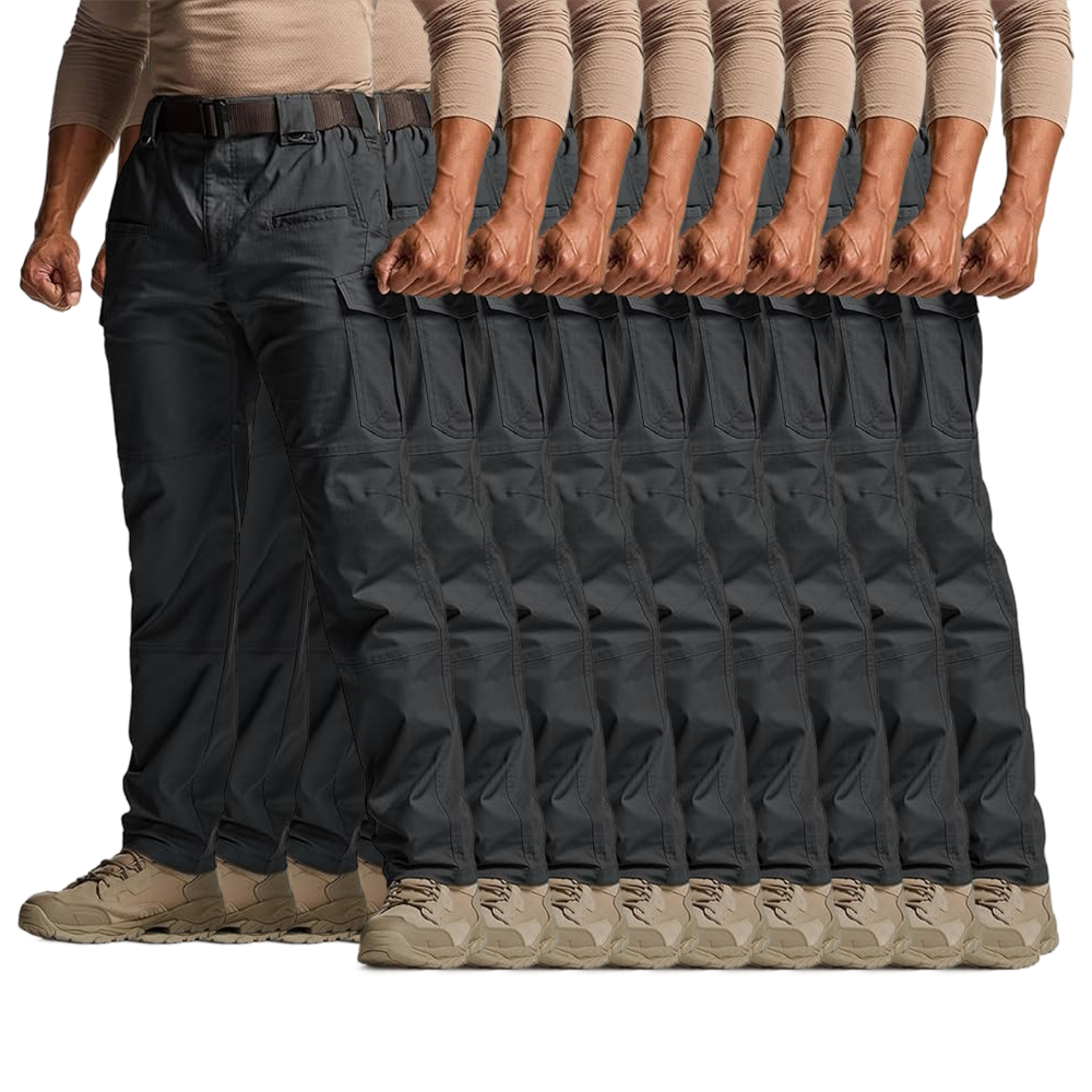 Men's Flex Stretch Tactical Pants, Water Resistant Ripstop Cargo Pants