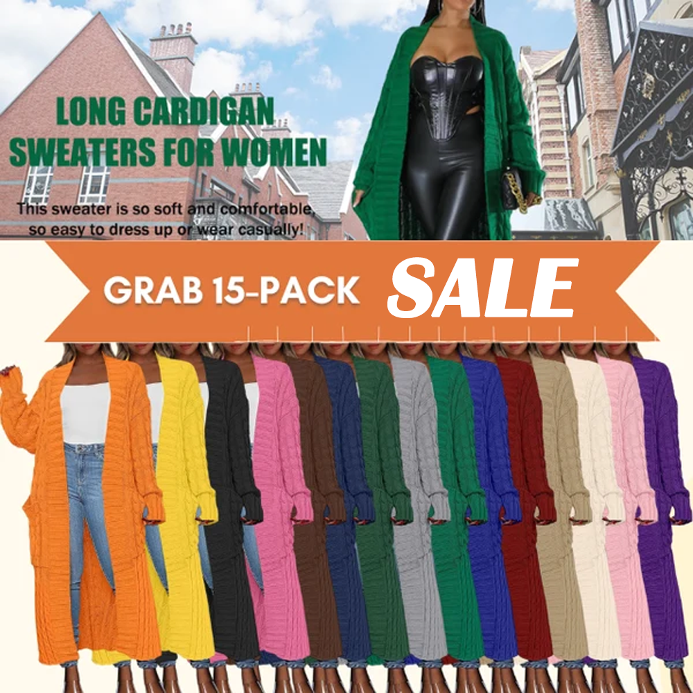 Women's Long Cardigan 2026 Oversized Coat Long Sleeve Open Cardigan Knitted Extra