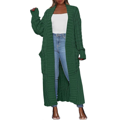 Women's Long Cardigan 2026 Oversized Coat Long Sleeve Open Cardigan Knitted Extra