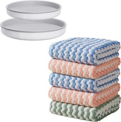 18 Pack Microfiber Cleaning Cloth, Kitchen Towels for Dish Drying Washing