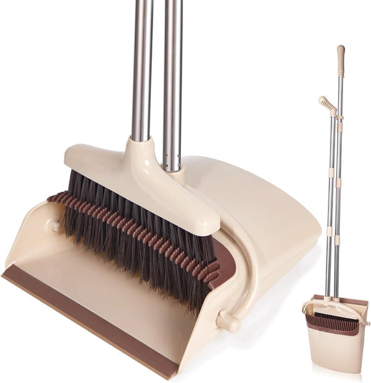 Broom and Dustpan Set with Long Handle