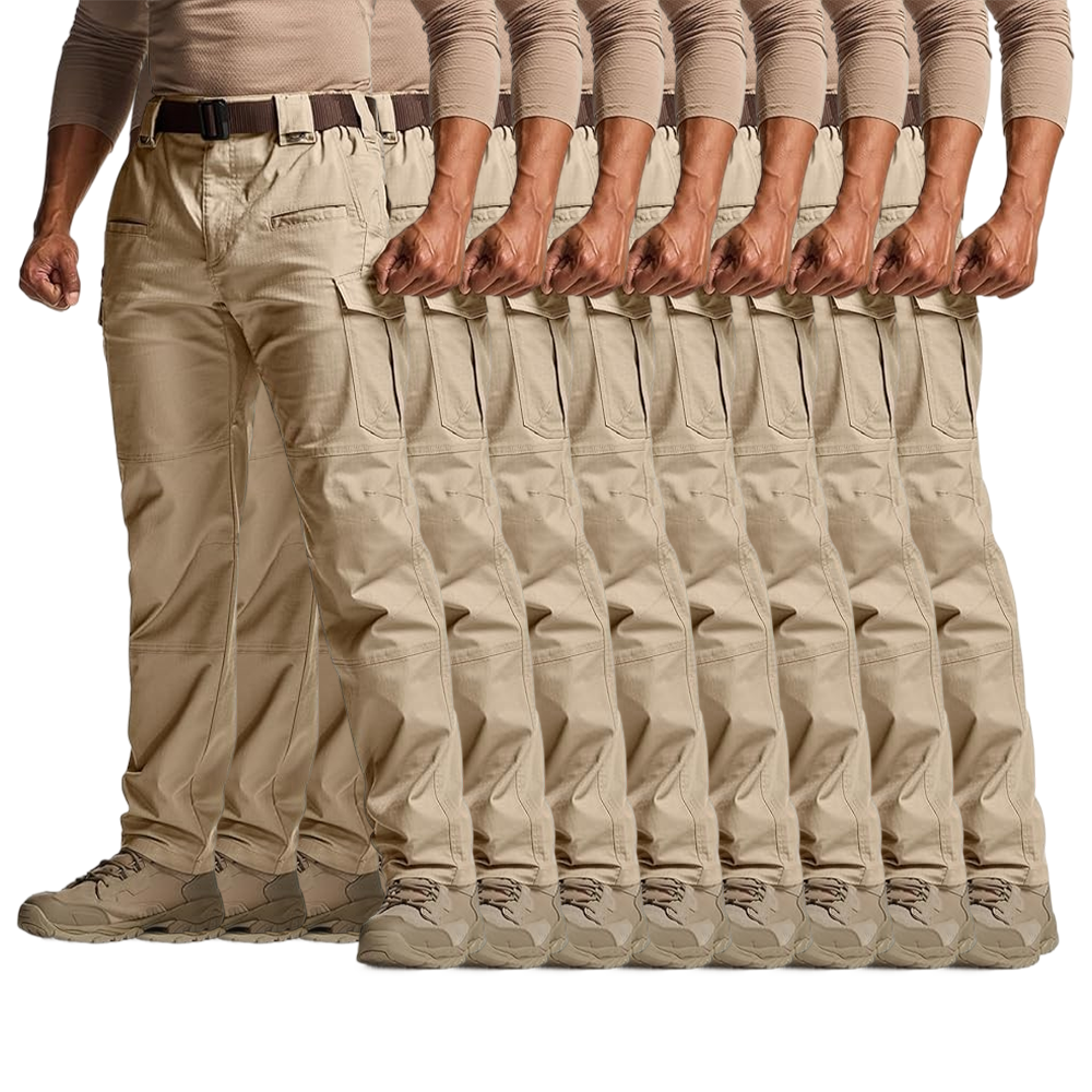 Men's Flex Stretch Tactical Pants, Water Resistant Ripstop Cargo Pants