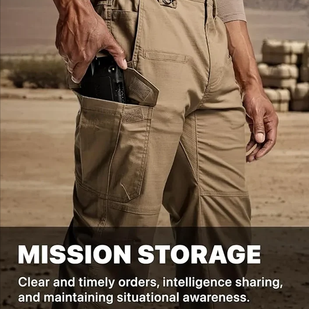 Men's Ripstop Tactical Pants, 9 Pockets,Water Repellent, Cargo Pants for Work, Hiking, Hunting