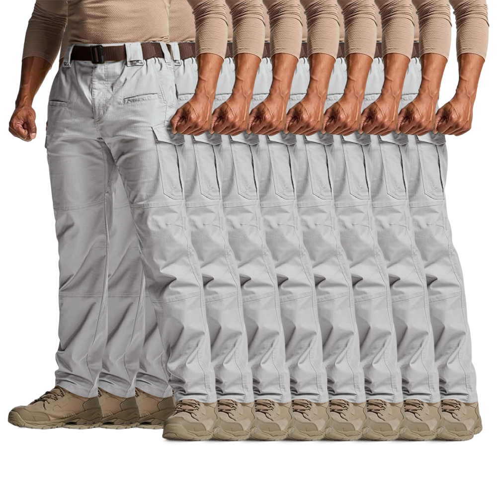 Men's Flex Stretch Tactical Pants, Water Resistant Ripstop Cargo Pants