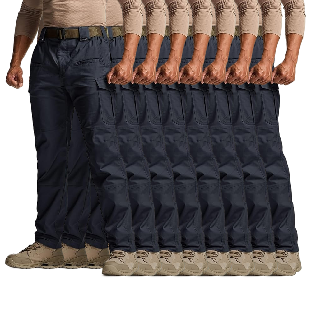 Men's Flex Stretch Tactical Pants, Water Resistant Ripstop Cargo Pants