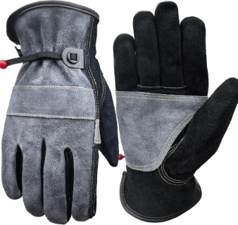 Leather Work Gloves for Men or Women. Large Glove for Gardening