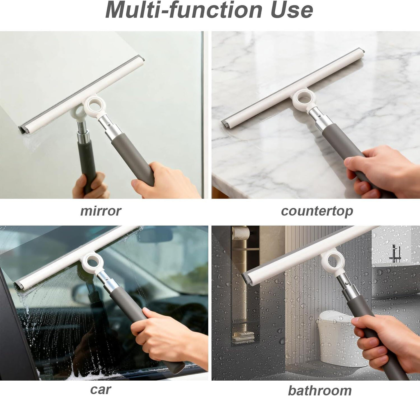 Telescopic 2-in-1 Squeegee for Window Cleaning