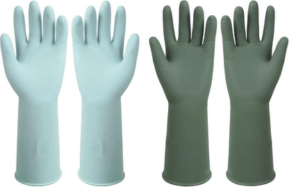 Dishwashing Rubber Gloves Reusable Kitchen Gloves 2Pairs Cleaning Gloves