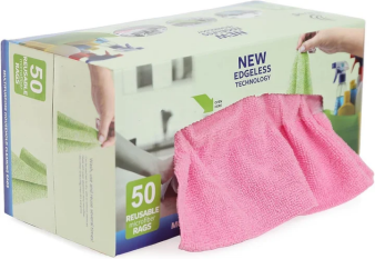 50 Pack Microfiber Cleaning Cloth in Box