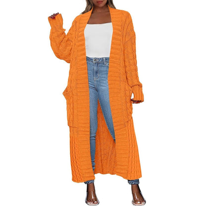 Women's Long Cardigan 2026 Oversized Coat Long Sleeve Open Cardigan Knitted Extra