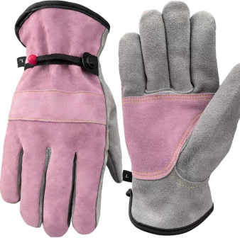 Leather Work Gloves for Men or Women. Large Glove for Gardening