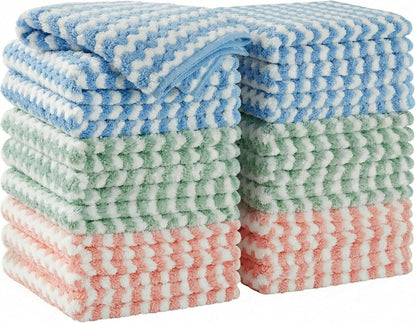 18 Pack Microfiber Cleaning Cloth, Kitchen Towels for Dish Drying Washing