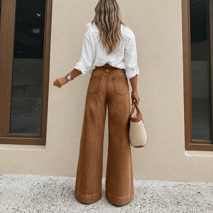 Women's Loose Fit Baggy Oversized Straight Leg Denim Jeans with Pockets