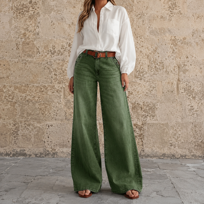 Women's Loose Fit Baggy Oversized Straight Leg Denim Jeans with Pockets