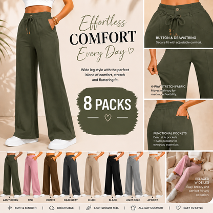 ⚡New Summer Drawstring High Waist Wide Leg Pants
