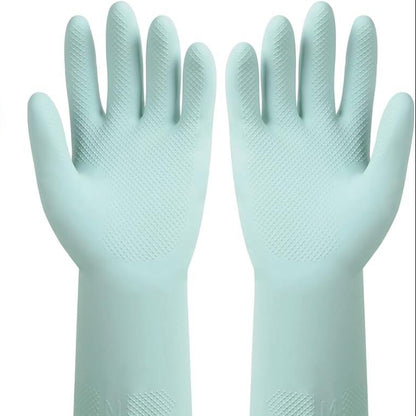 Dishwashing Rubber Gloves Reusable Kitchen Gloves 2Pairs Cleaning Gloves