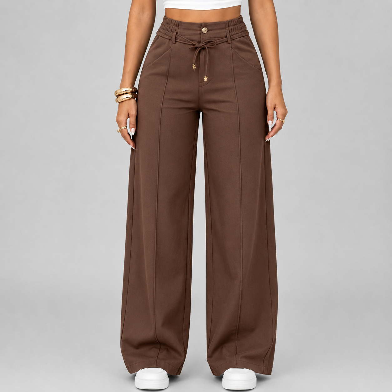 ⚡ New Arrival Casual Loose Fit Drawstring High Waist Wide Leg Pants