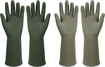 Dishwashing Rubber Gloves Reusable Kitchen Gloves 2Pairs Cleaning Gloves