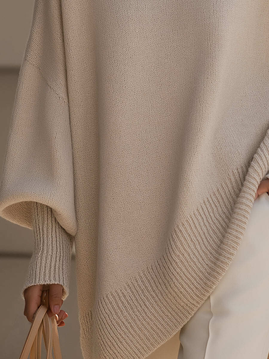 Oversized Knit Poncho Sweater