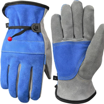 Leather Work Gloves for Men or Women. Large Glove for Gardening