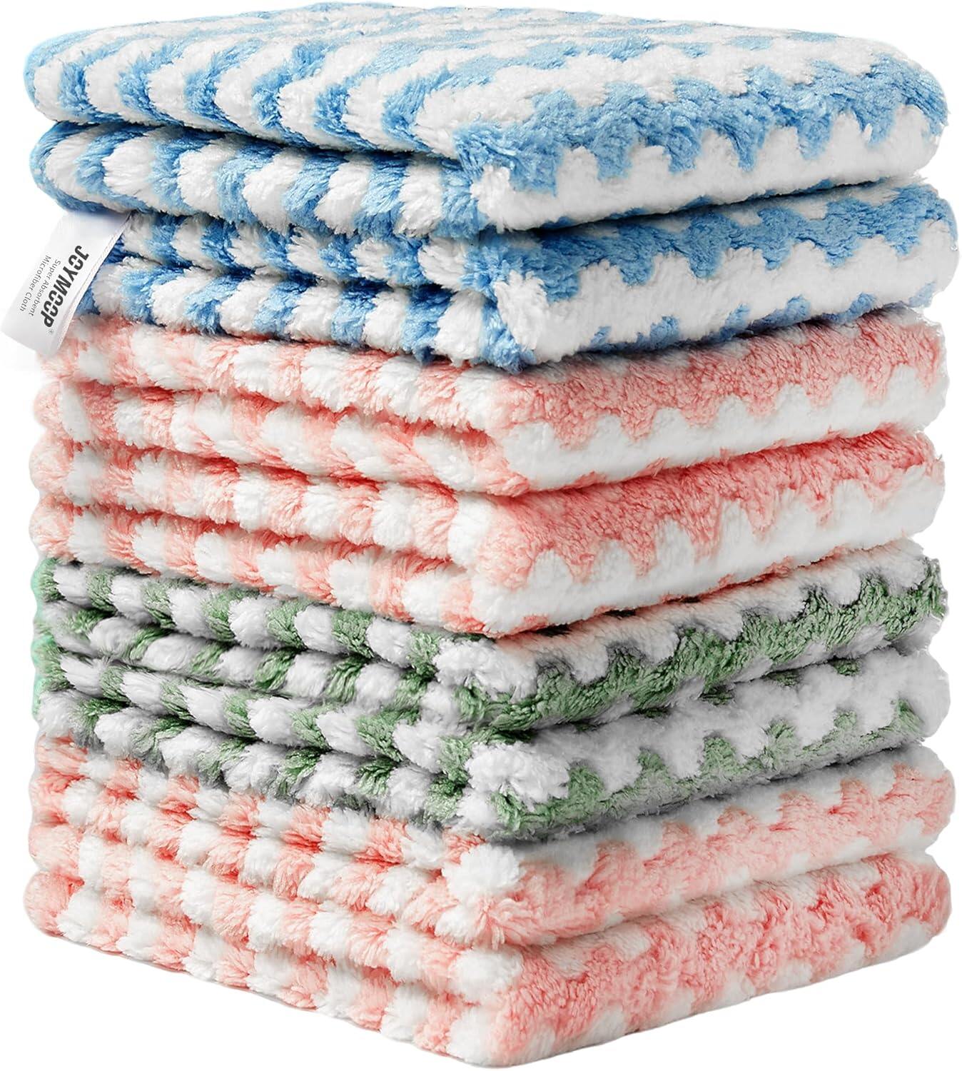 18 Pack Microfiber Cleaning Cloth, Kitchen Towels for Dish Drying Washing